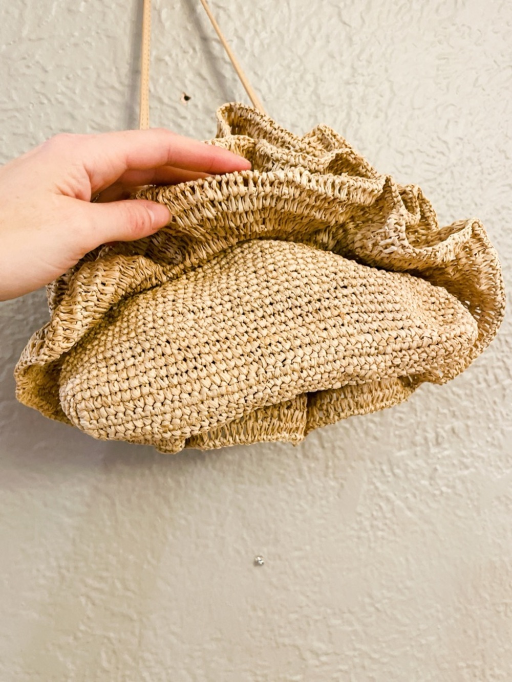 Loeffler Randall Odette Clutch in Natural  Woven Ruffle Purse from REVOLVE NWOT - Picture 10 of 10